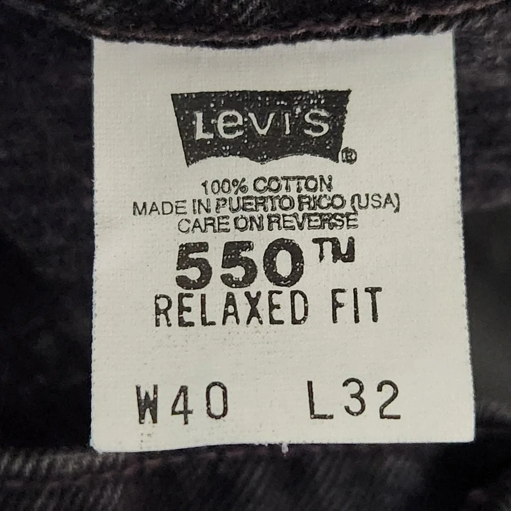 Vintage Levis 550 Relaxed Fit Jeans Mens 40x32 Black 90s USA Measures 38x31
